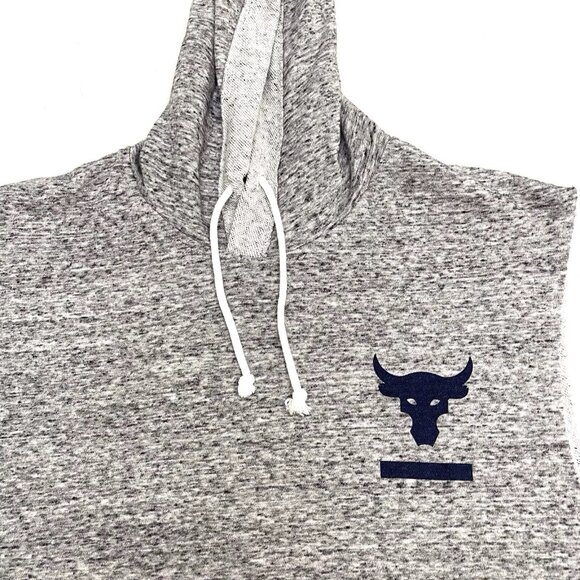 Under Armour Project Rock Men’s Sleeveless Terry Onyx Brahma Hoodie Size Medium - Picture 4 of 5